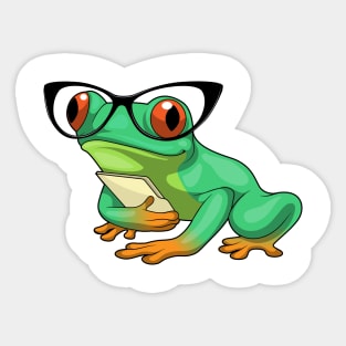 Frog Secretary Glasses Sticker
